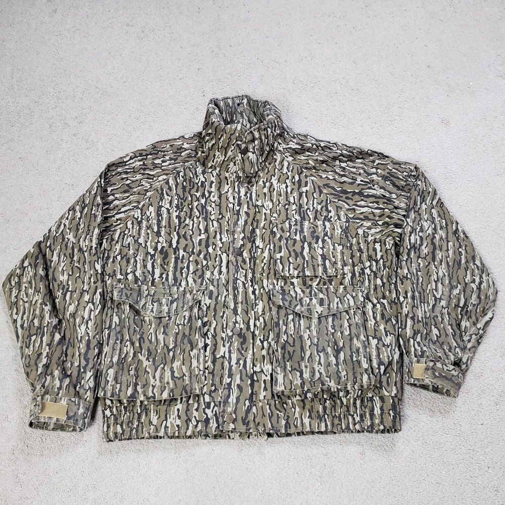 VTG Gamehide Jacket Men L Brown Bottomland Camo Turkey Duck Shell Loops‎ WP-3